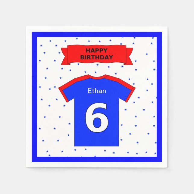 Guardanapo De Papel nome personalizado da festa de aniversário 6 (Frente)