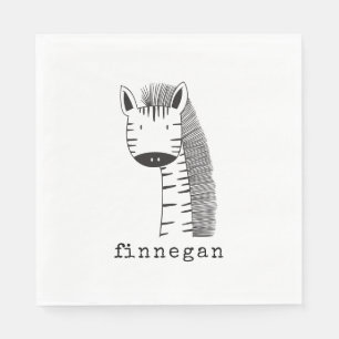 Guardanapo De Papel Nome Personalizado da Ilustração Simples de Linh