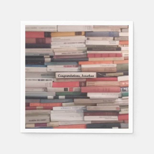 Guardanapo De Papel Nome Personalizado da Parede de Parabéns de Livros (Frente)