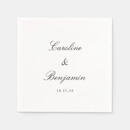 Guardanapo De Papel Nome Personalizado de Casamento Elegante de Script