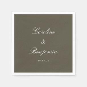 Guardanapo De Papel Nome Personalizado de Casamento Elegante do Script
