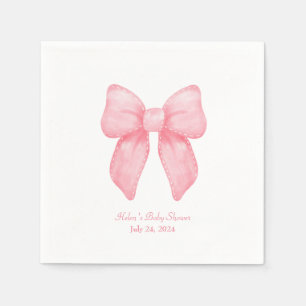 Guardanapo De Papel Nome Personalizado de Coquete de Arco Rosa Napkin