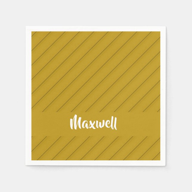 Guardanapo De Papel Nome personalizado de plástico diagonal castanho t (Frente)