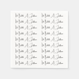 Guardanapo De Papel Nome Personalizado de Tendência Criativa de Caligr