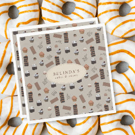 Guardanapo De Papel Nome personalizado do Chef de cozinha do tema Choc