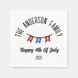 Guardanapo De Papel Nome Personalizado do Dia da Independência em 4 de