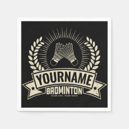 Guardanapo De Papel Nome Personalizado do Jogador de Badminton Racquet