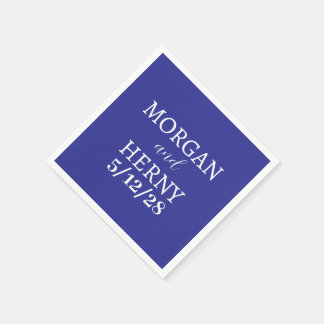 GUARDANAPO DE PAPEL NOME PERSONALIZADO ESTILO MODERNO CASAMENTO AZUL E
