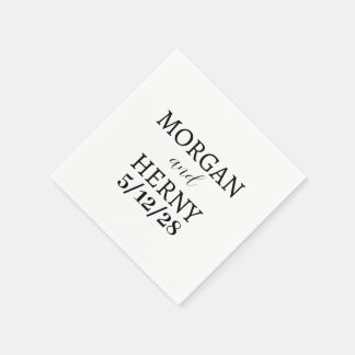 GUARDANAPO DE PAPEL NOME PERSONALIZADO ESTILOSO CASAMENTO BRANCO MODER