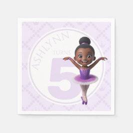 Guardanapo De Papel Nome Personalizado & Idade Bailarina Roxa Aniversá