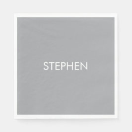 Guardanapo De Papel Nome personalizado minimalista cinza