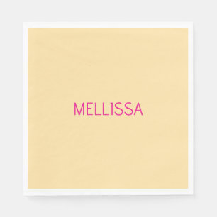 Guardanapo De Papel Nome personalizado minimalista creme