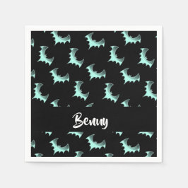 Guardanapo De Papel Nome personalizado morcegos azuis
