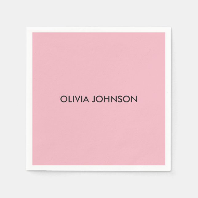 Guardanapo De Papel Nome personalizado Papel cor-de-rosa Nápoles (Frente)
