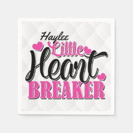 Guardanapo De Papel Nome Personalizado Rosa Pequeno Coração Partido