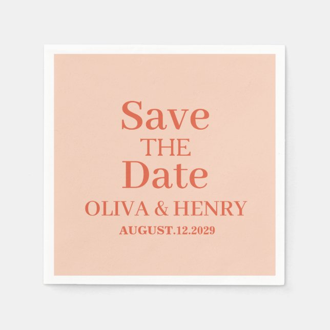 GUARDANAPO DE PAPEL NOME PERSONALIZADO SIMPLES ELEGANTE SALVE A DATA (Frente)