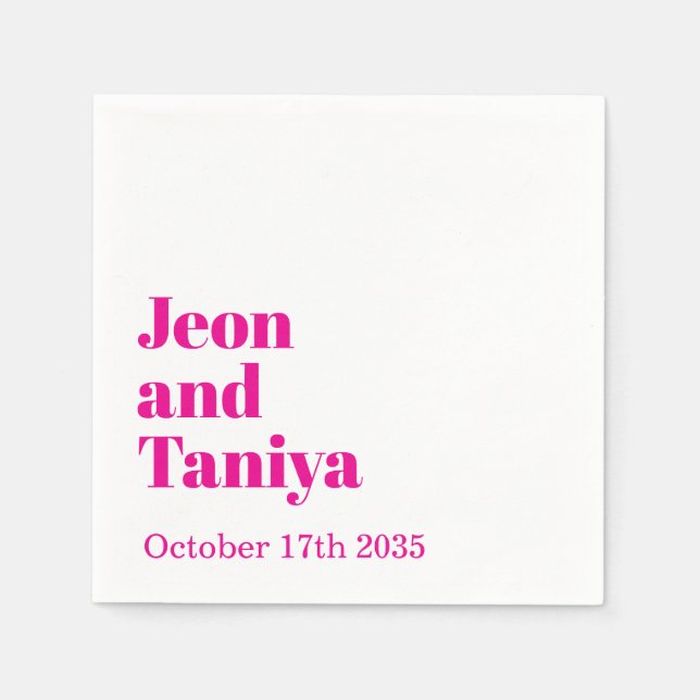 Guardanapo De Papel Nome Personalizado Simples MInimal Casamento Moder (Frente)