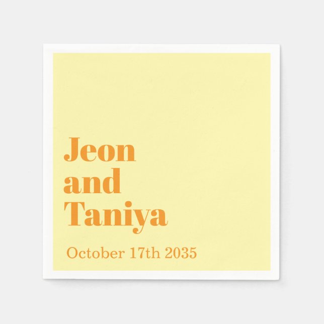 Guardanapo De Papel Nome Personalizado Simples MInimal Casamento N (Frente)