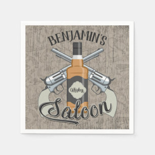 Guardanapo De Papel Nome Personalizado Vovente do Cowboy Gun Whiskey S