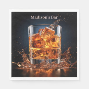 Guardanapo De Papel Nome Personalizado Whiskey Nas Rochas