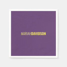 Guardanapo De Papel Nome profissional mínimo Indigo & Amarelo