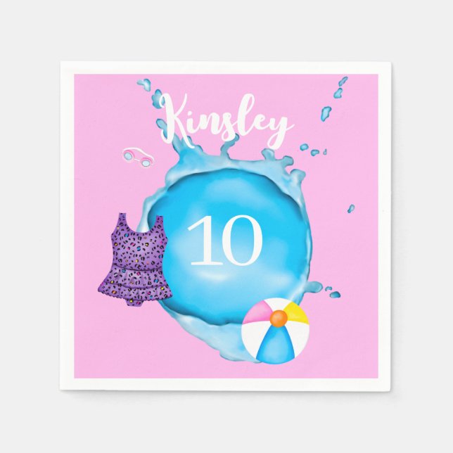 Guardanapo De Papel Nome: Splash and Age Leopad Swimcase Paper Napkin (Frente)