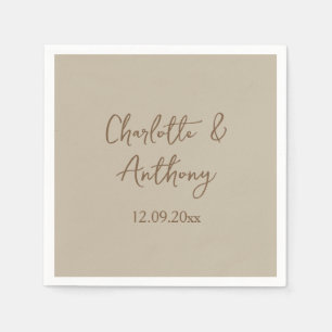 Guardanapo De Papel Nomes de Caligrafia Criativa de Casamento Data