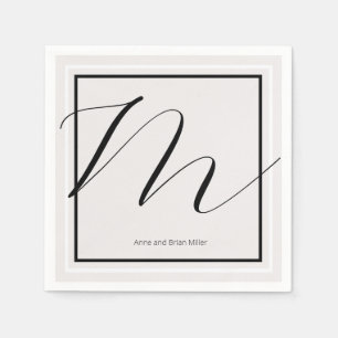 Guardanapo De Papel Nomes de casais Elegantemente Monogramados