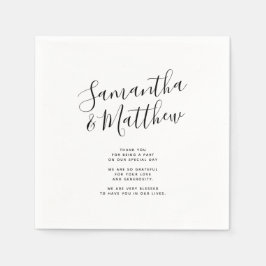Guardanapo De Papel Nomes de casais Obrigado Mensagem Casamento