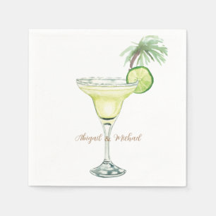 Guardanapo De Papel Nomes de Casais Tropicais de Margaritas