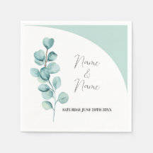 Nomes de Casamento de Napkins Eucalyptus Deixa Cas
