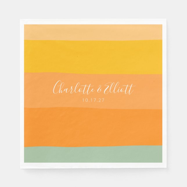 Guardanapo De Papel Nomes de Casamento Personalizados Terrenos de Past (Frente)