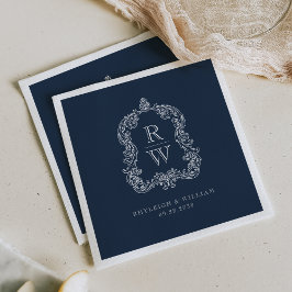 Guardanapo De Papel Nomes de Cumeeira de Monograma Vintage Casamento A