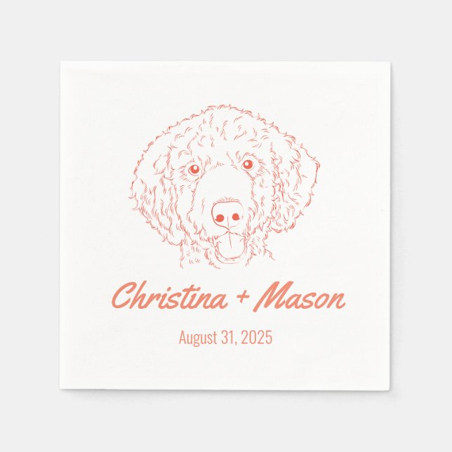Guardanapo De Papel Nomes de Poodle Wedings Napkins (Frente)