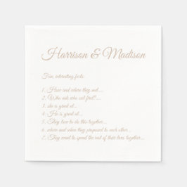 Guardanapo De Papel Nomes de Script de Casamento Fatos Divertidos de C