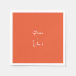 Guardanapo De Papel Nomes de Script Orange Wedktail Napkins