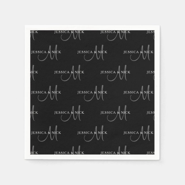 Guardanapo De Papel Nomes e monogramas de Casais Elegantes (Frente)