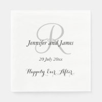 Nomes Iniciais de Prata | Papel de Casamento Napki