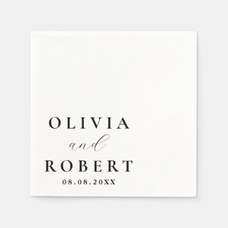 Guardanapo De Papel Nomes Minimalistas Data Casamento Personalizado Mo