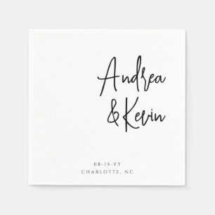 Guardanapo De Papel Nomes Minimalistas Modernos Noivado de Casamento N