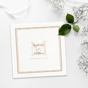 Guardanapo De Papel Nomes Modernos de Casamento Monograma Rústico Marr