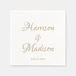 Guardanapo De Papel Nomes personalizados de script dourado legante Cas