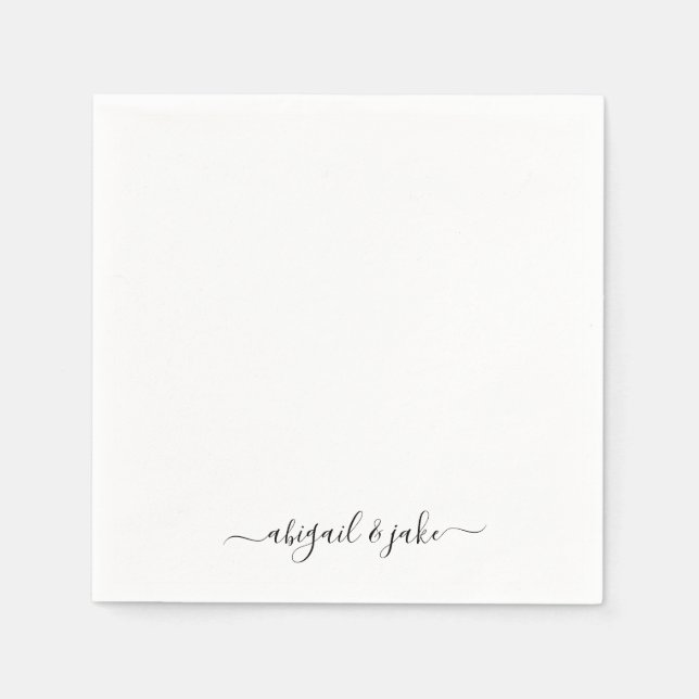 Guardanapo De Papel Nomes personalizados elegantes Casamentos Napkins (Frente)