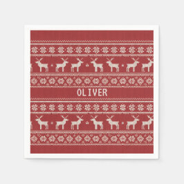 Guardanapo De Papel Nordic Reindeer Christmas Personalized 