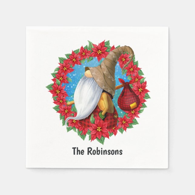 Guardanapo De Papel Nórdico Natal Gnomo (Frente)