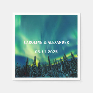 Guardanapo De Papel Norte Lights Aurora Borealis Night Sky Weding