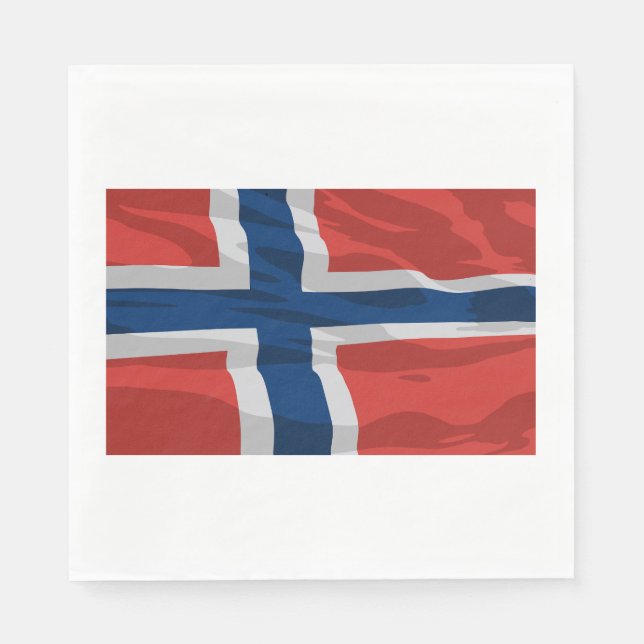 Guardanapo De Papel Noruega Sinalizador Vermelho E Azul (Frente)