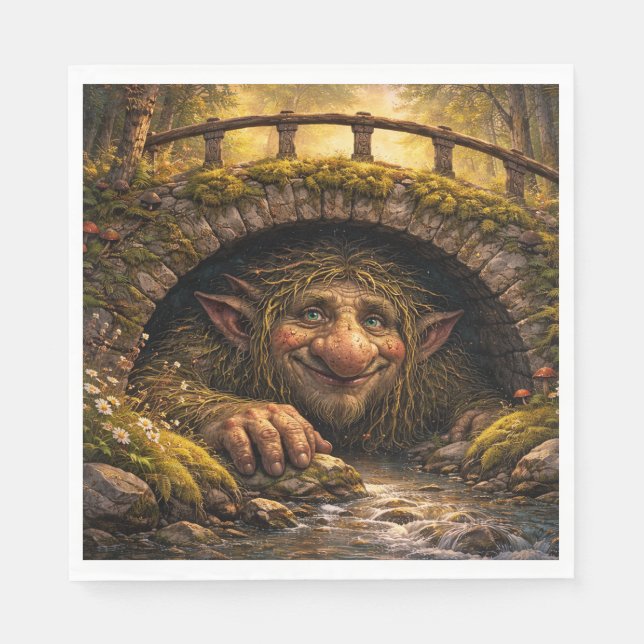 Guardanapo De Papel Norwegian Troll Hiding Under Bridge, Napkins (Frente)