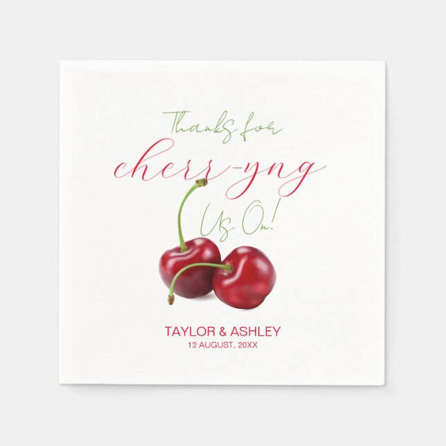Guardanapo De Papel Nos Incentivando Fruta Cereja  (Frente)