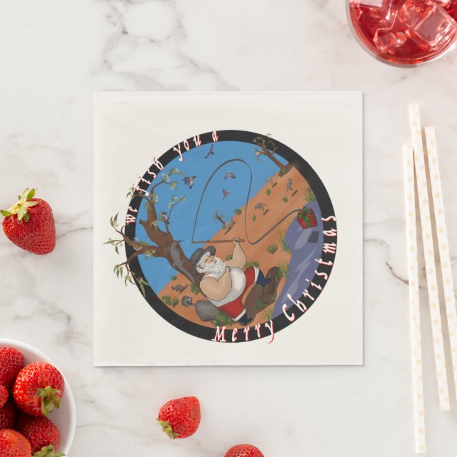 Guardanapo De Papel Nós lhe damos um Feliz Natal - Aussie napkins (Insitu)